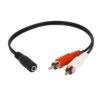 Twin RCA Phono Male Plugs to 3.5mm Female jack Socket Audio Cable for speakers