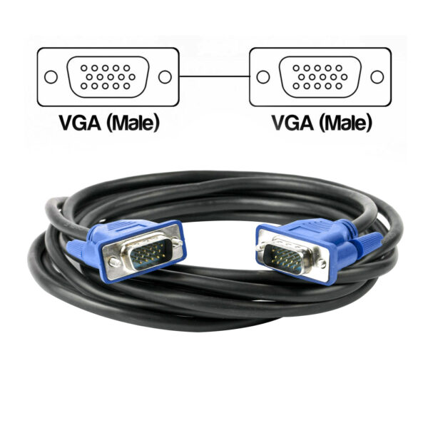 3m VGA Computer Monitor Cable 15 Pin Male to Male PC Laptop Screen Lead 3 Meter