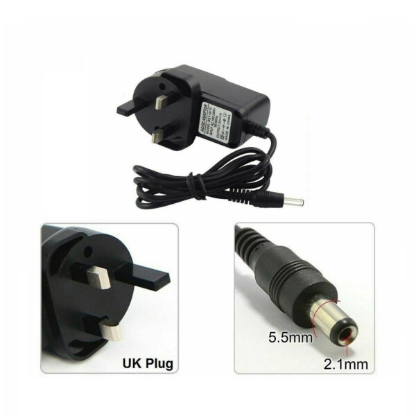 UK 3 pin Plug 5V DC 1A Cable Adapter Power Supply