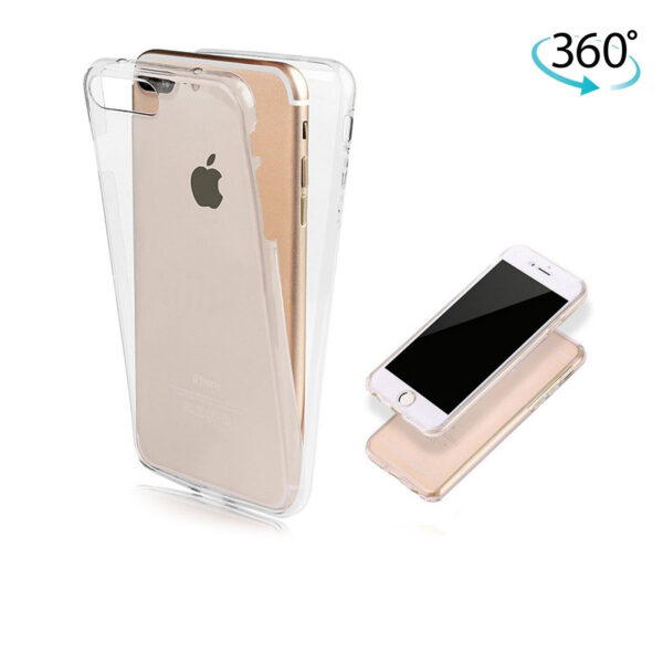 360 Clear Case For iPhone 7 Plus 8 Plus Full Transparent Silicone Skin Cover
