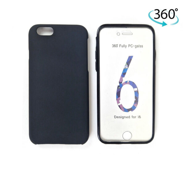 iPhone 6 360° Full Body Silicone Case TPU Gel Cover Skin Black front back BY Emaxsave