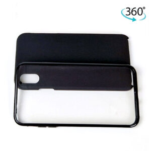 iPhone Series 360 Black Full Body PC Glass Case Silicone Gel Cover TPU Skin