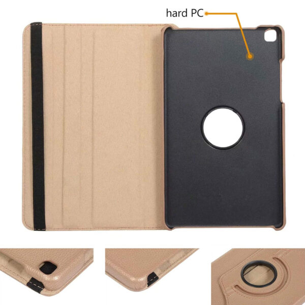 Samsung Galaxy Tab A 8.0 Tablet 360 Leather Case Cover Gold By Emaxsave