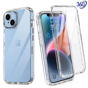 iPhone 15 Clear 360° Case Full Body Protection Shockproof Phone Cover