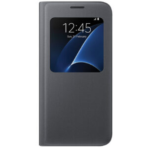 Samsung Galaxy S9 Plus Flip Wallet Window Style Case Cover Black