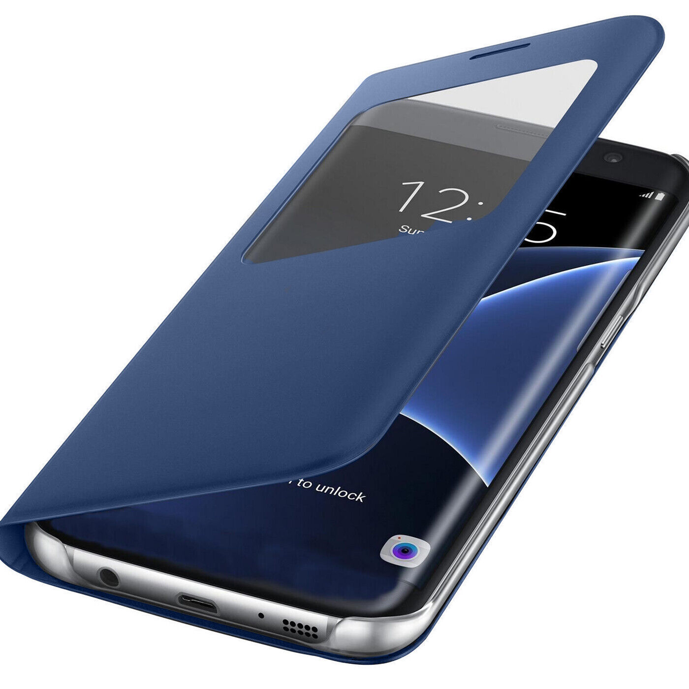 Samsung Galaxy S9 Plus Flip Wallet Window Style Case Cover Blue (2)
